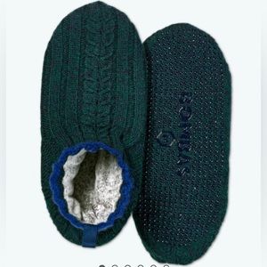 Bombas Cable Knit Gripper Slipper in Jewel Pine